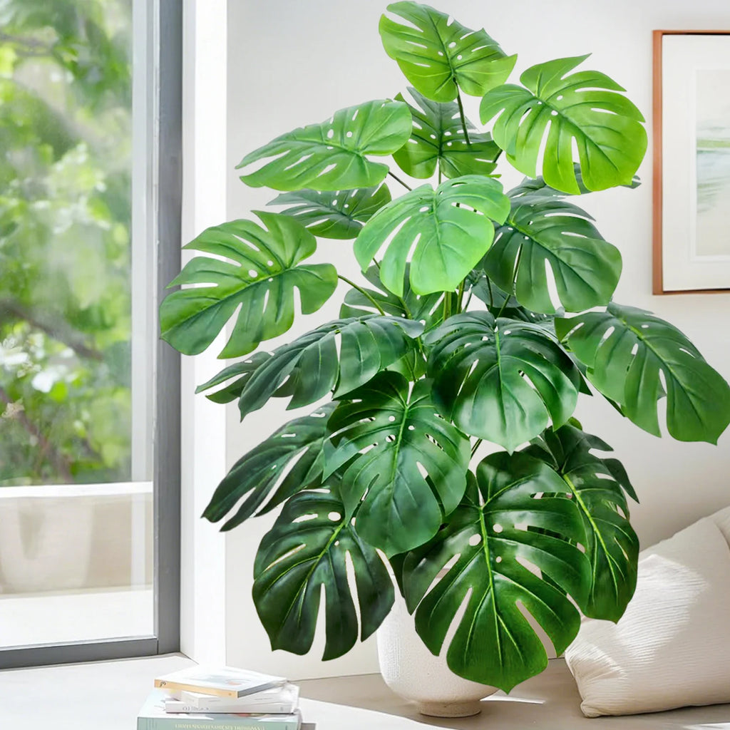 Artificial Monstera Plant – 104cm Plastic Palm Tree for Home Office Decor