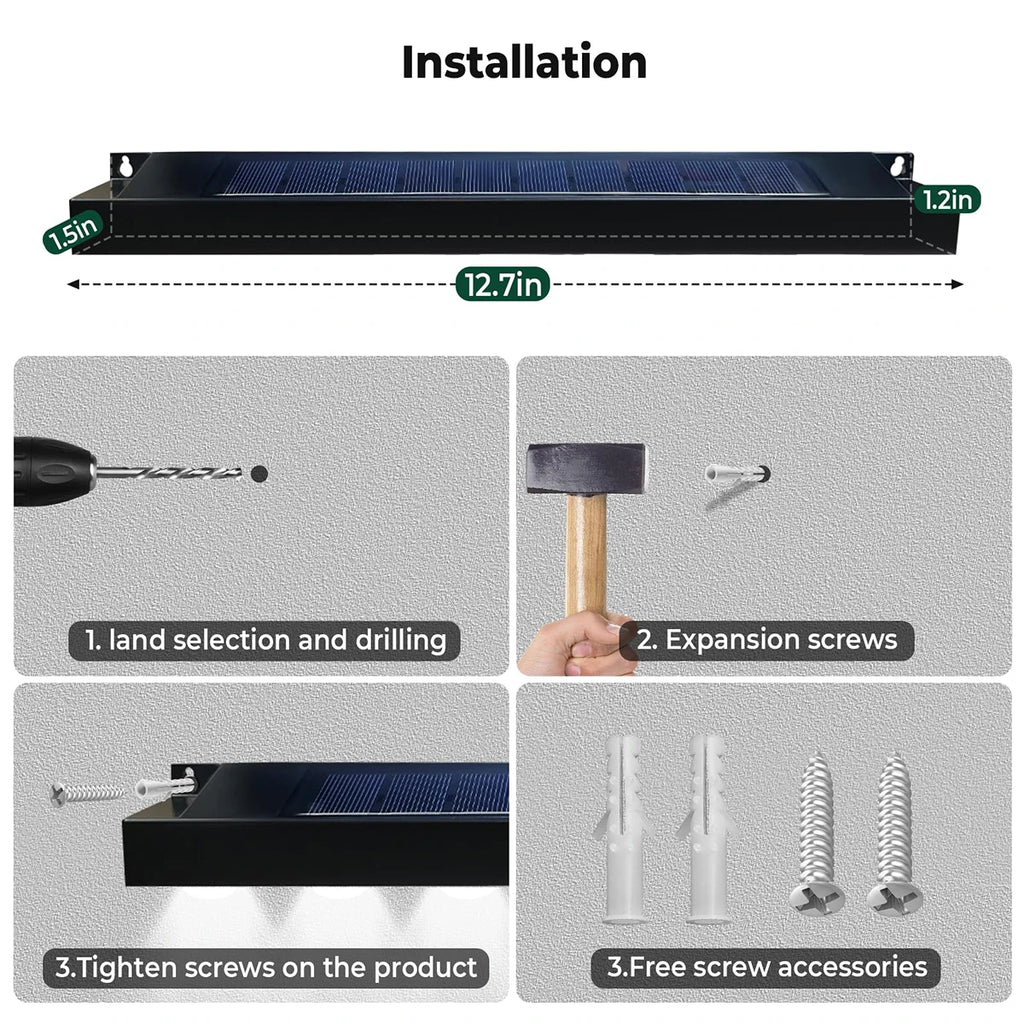 Solar LED Wall Lamp – Intelligent Outdoor Lighting for Garden and Patio