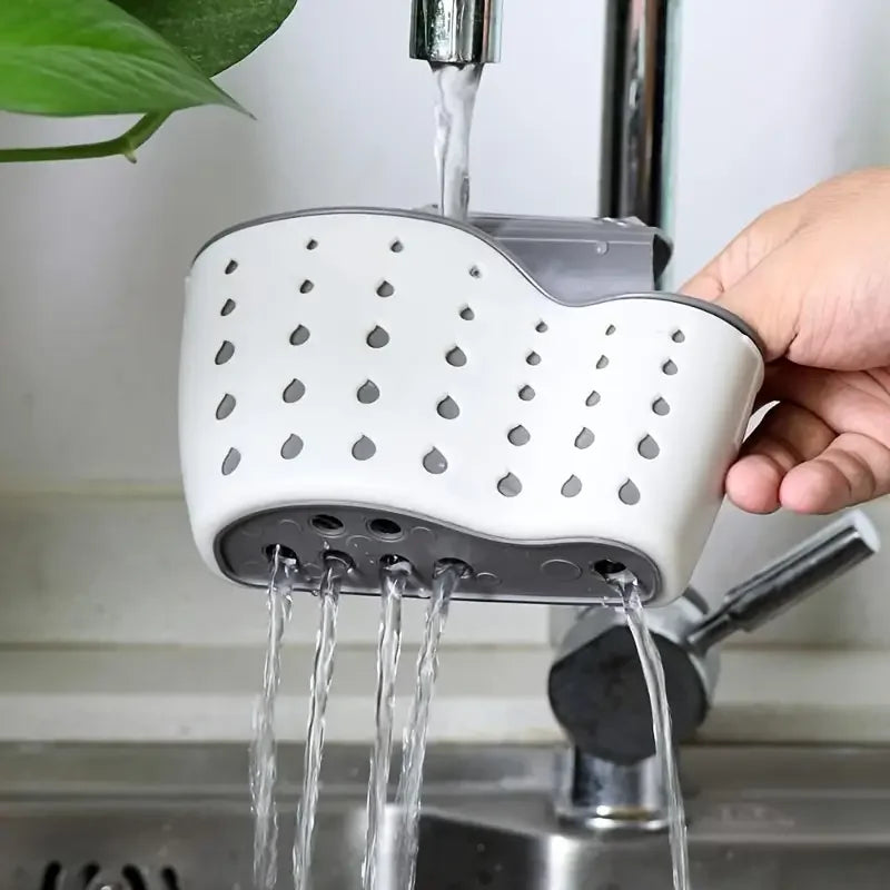 Adjustable Rubber Sink Caddy – Hanging Faucet Basket for Kitchen Organization
