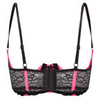 Wetlook Leather Push Up Bralette – Underwire Lace Lingerie for Sexy Cosplay