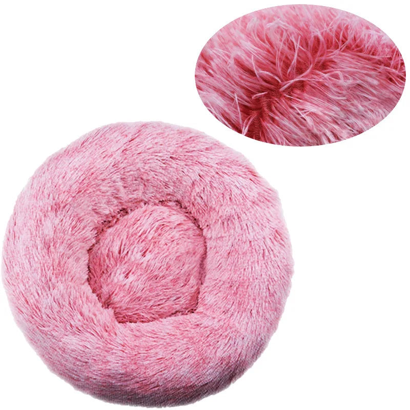 Plush Round Pet Bed – Warm Washable Sofa for Small to Large Dogs and Cats
