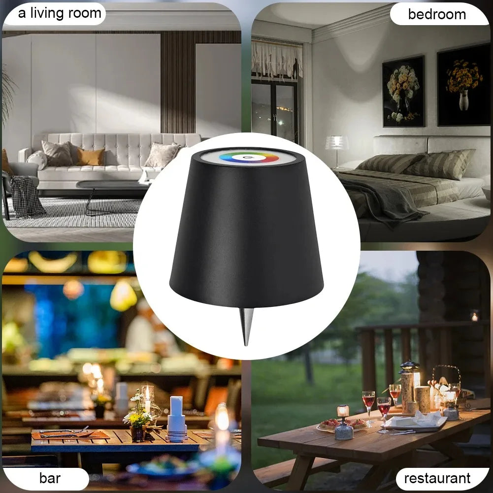 Wireless LED Wine Bottle Lamp – Touch Control for Outdoor Dining