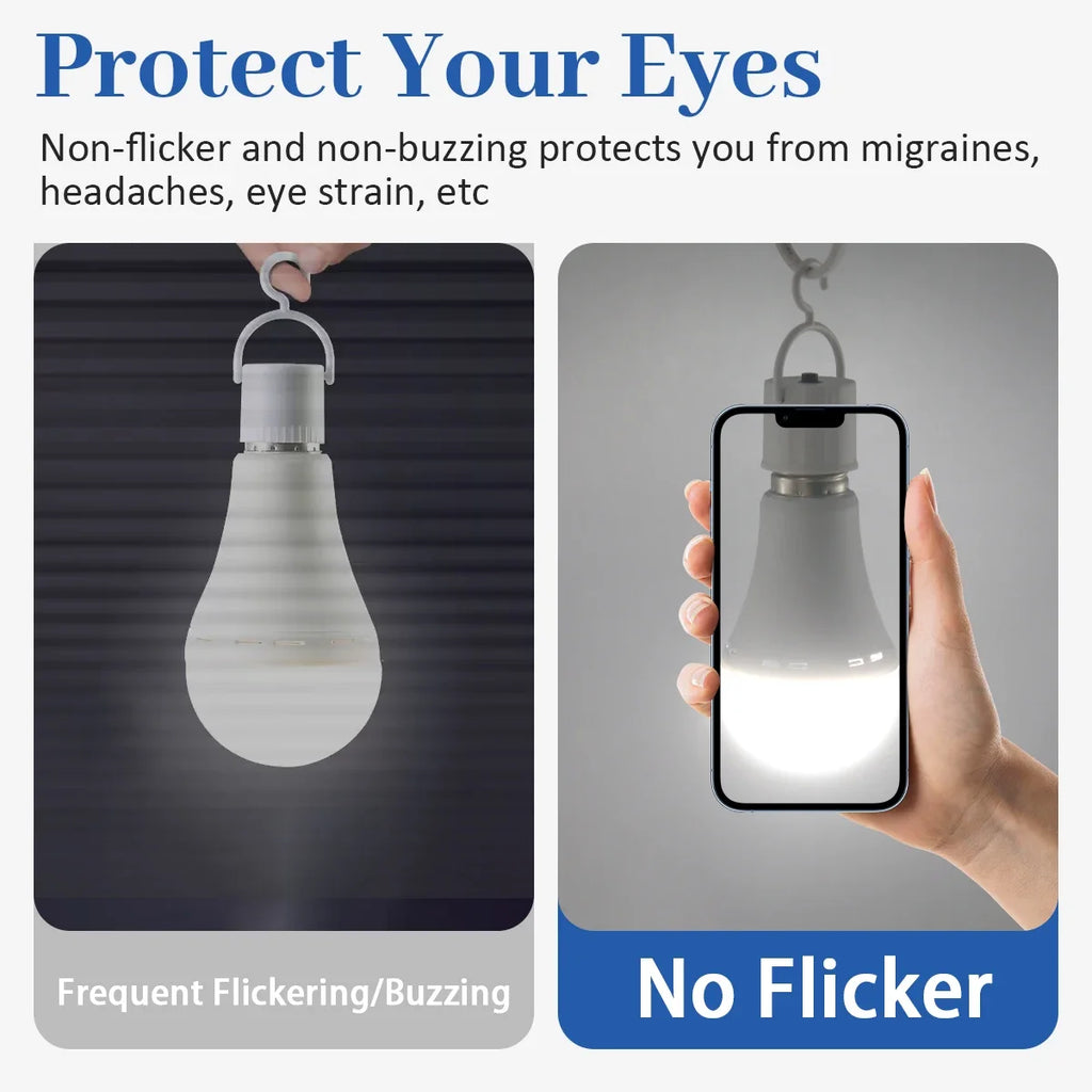 Rechargeable LED Emergency Bulb – Portable 7W Light for Camping and Home Power