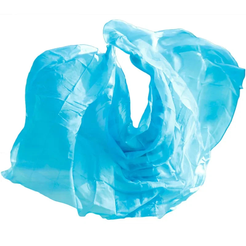 100% Silk Belly Dance Veil – Lightweight Hand Scarf for Performance Props