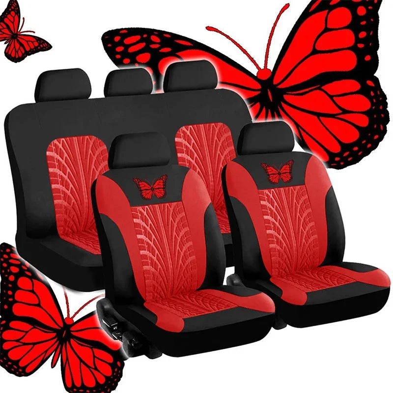 Butterfly Embroidered Car Seat Covers – Universal Auto Interior Accessories