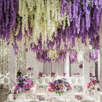 Silk Wisteria Hanging Vines – 110cm Artificial Flower Garland for Wedding Decor