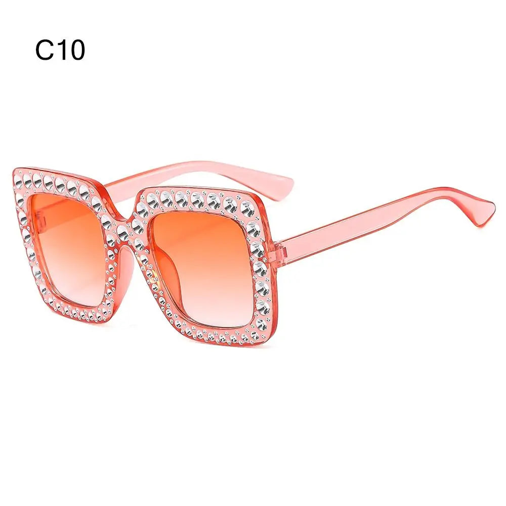 Rhinestone Square Sunglasses – UV400 Kids Eyewear for Outdoor Sun Protection