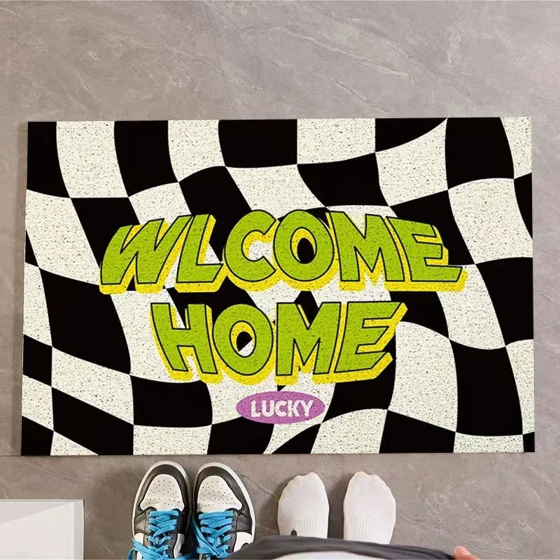 PVC Chessboard Grid Doormat – Anti-Slip Entrance Rug for Home Decor