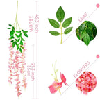 Silk Wisteria Hanging Vines – 110cm Artificial Flower Garland for Wedding Decor