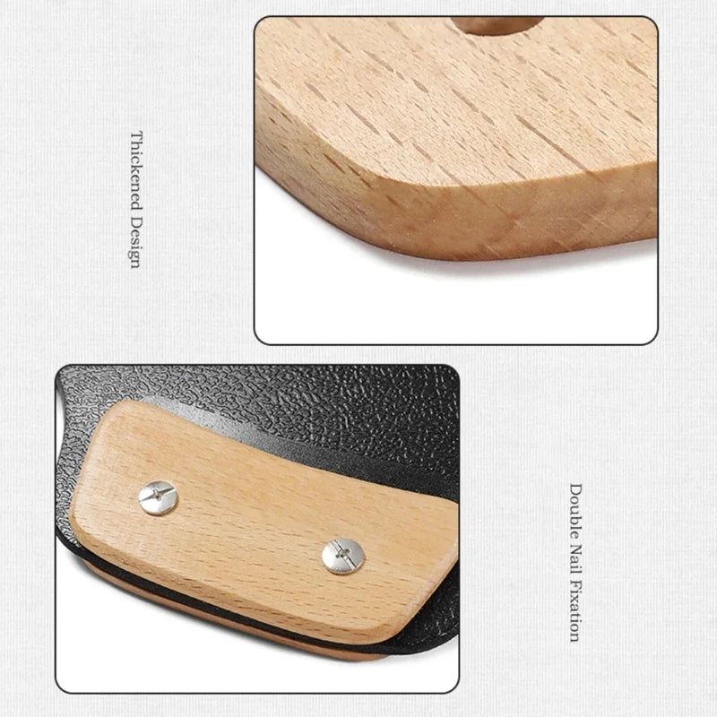 Wooden BBQ Pan Handle – Heat Resistant Anti-Scald Grip for Outdoor Cooking