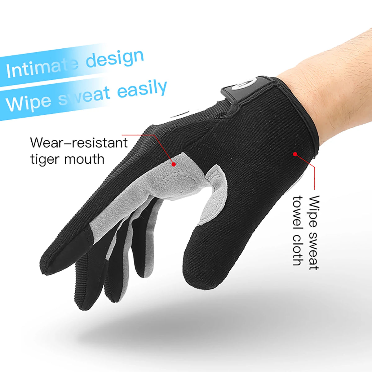 Anti-Slip Full Finger Cycling Gloves – Breathable MTB Gear for Men and Women