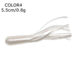 Soft Silicone Tube Worm Lure – 5cm Micro Bait for Bass Perch and Trout Fishing