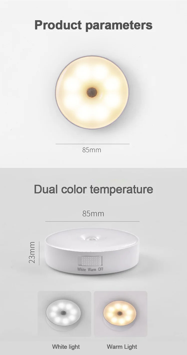 USB Rechargeable Motion Sensor Light – Magnetic Night Lamp for Home Bedroom