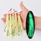 Soft Silicon Squid Lure – 12cm Double Assist Hook Rig for Saltwater Fishing
