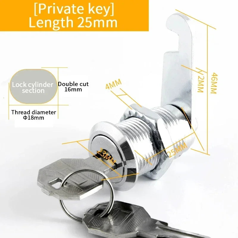 Cam Lock Drawer Cabinet Hardware – Assorted Sizes for Furniture Security