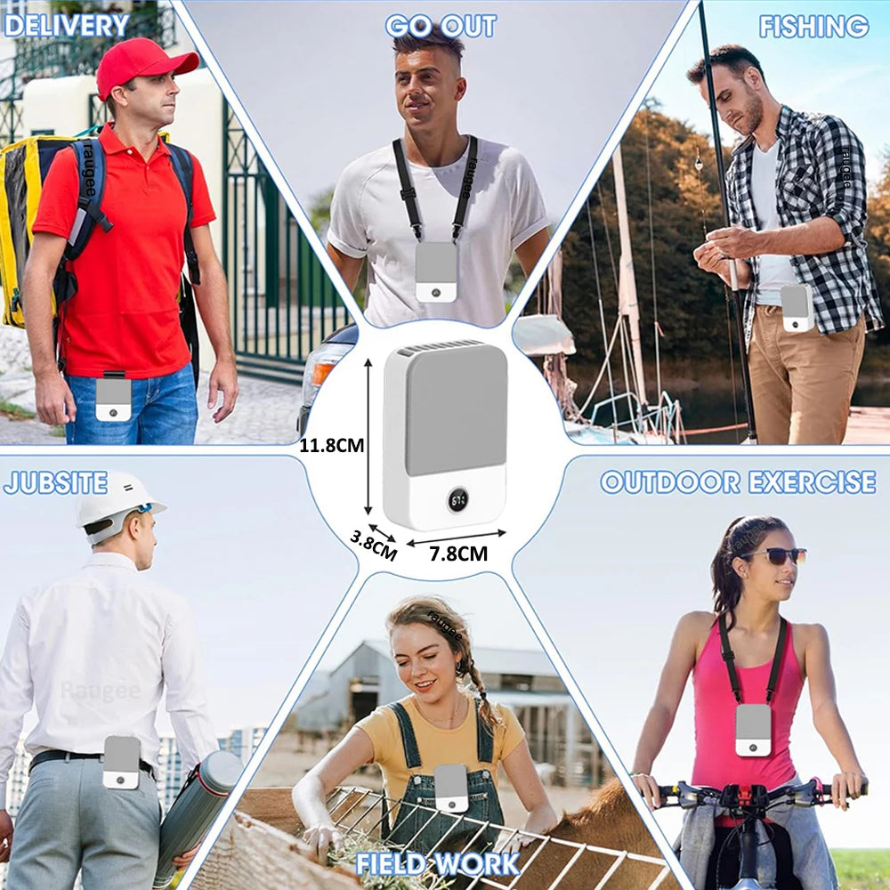 Portable Waist Fan – USB Rechargeable Clip Fan for Outdoor Sports and Travel
