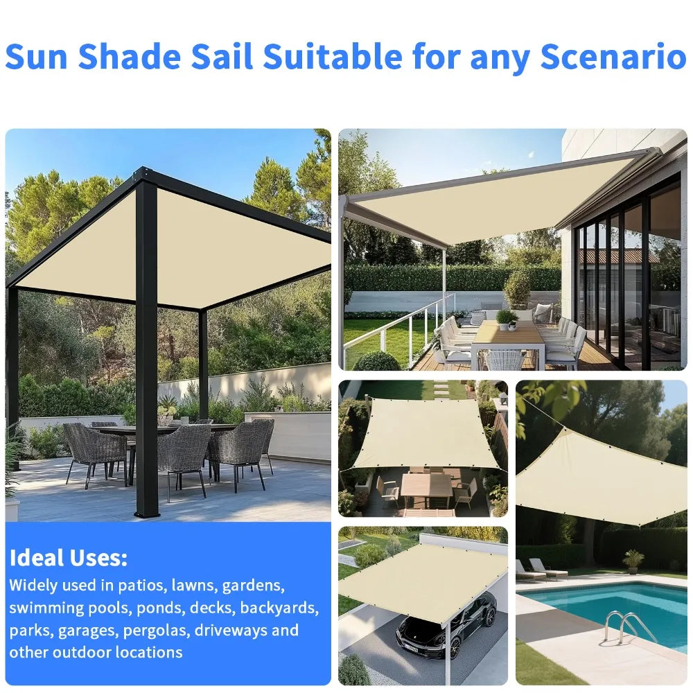 Waterproof Sun Shade Sail – UV Block Canopy for Garden Patio and Camping