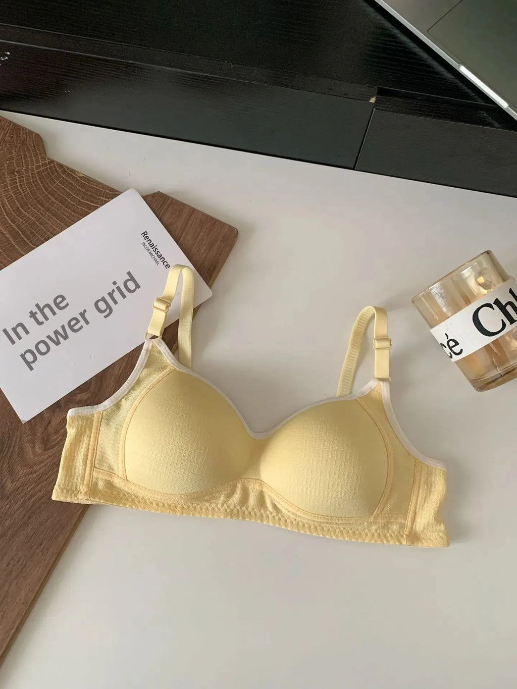 Seamless Cotton Wireless Bra – Breathable Gathered Underwear for Daily Comfort