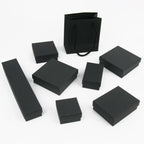 Black Square Jewelry Box – Velvet Display Organizer for Rings and Earrings