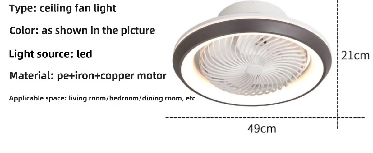 Rotating LED Ceiling Fan – 20 Inch Flush Mount Light for Modern Bedroom