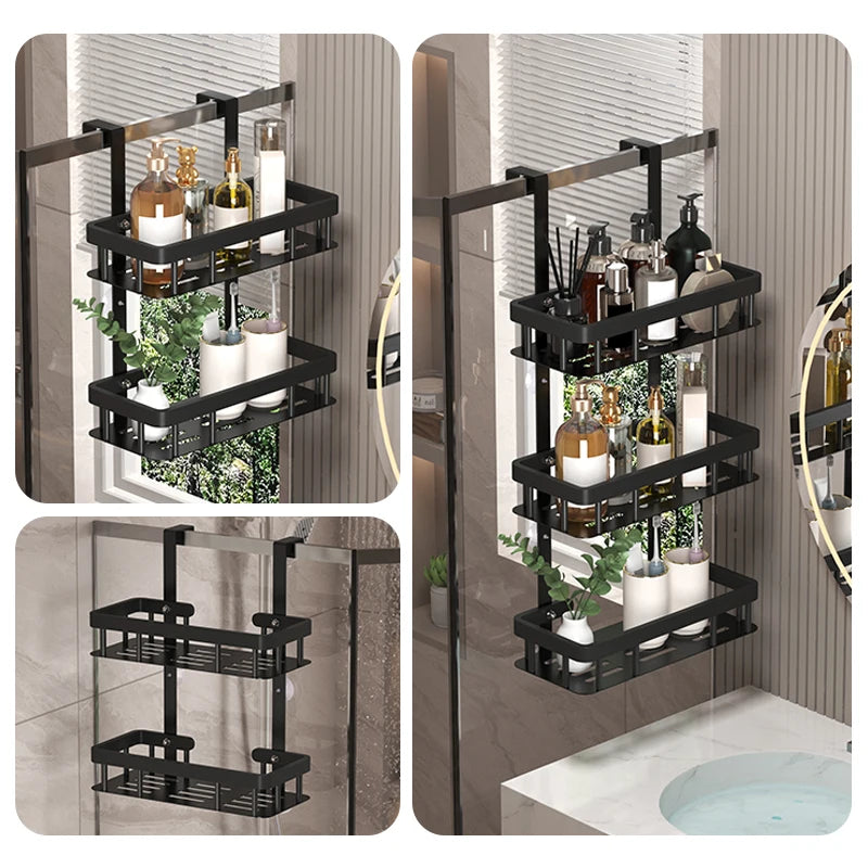 Three-Layer Wall Mounted Bathroom Rack – Shower Storage Organizer