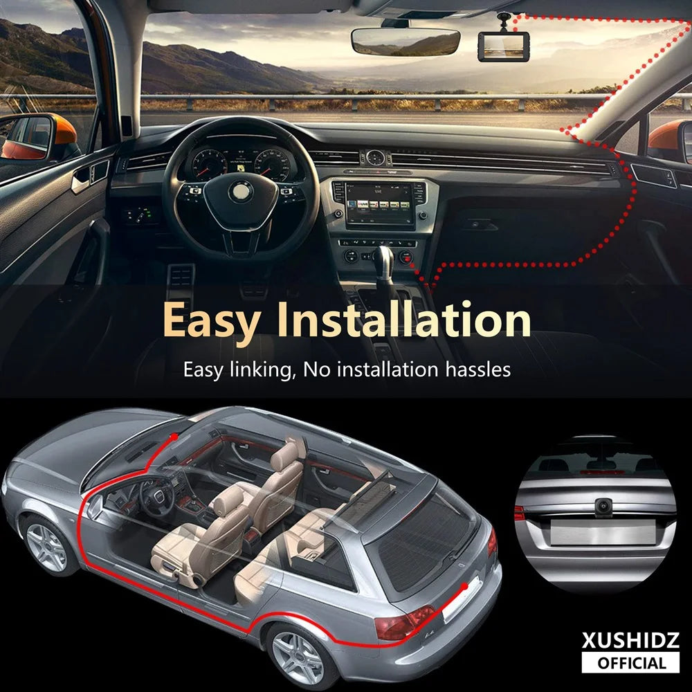 Dual Channel Dash Camera – Full HD 1080P Night Vision for Vehicle Security