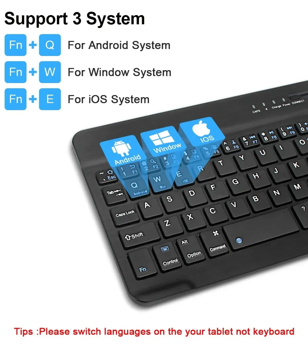 Wireless Bluetooth Keyboard and Mouse Set for iPad and Android Tablets