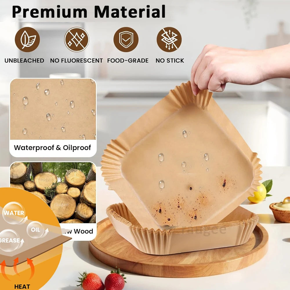 Disposable Air Fryer Liners – Non-Stick Paper Sheets for Baking and Roasting