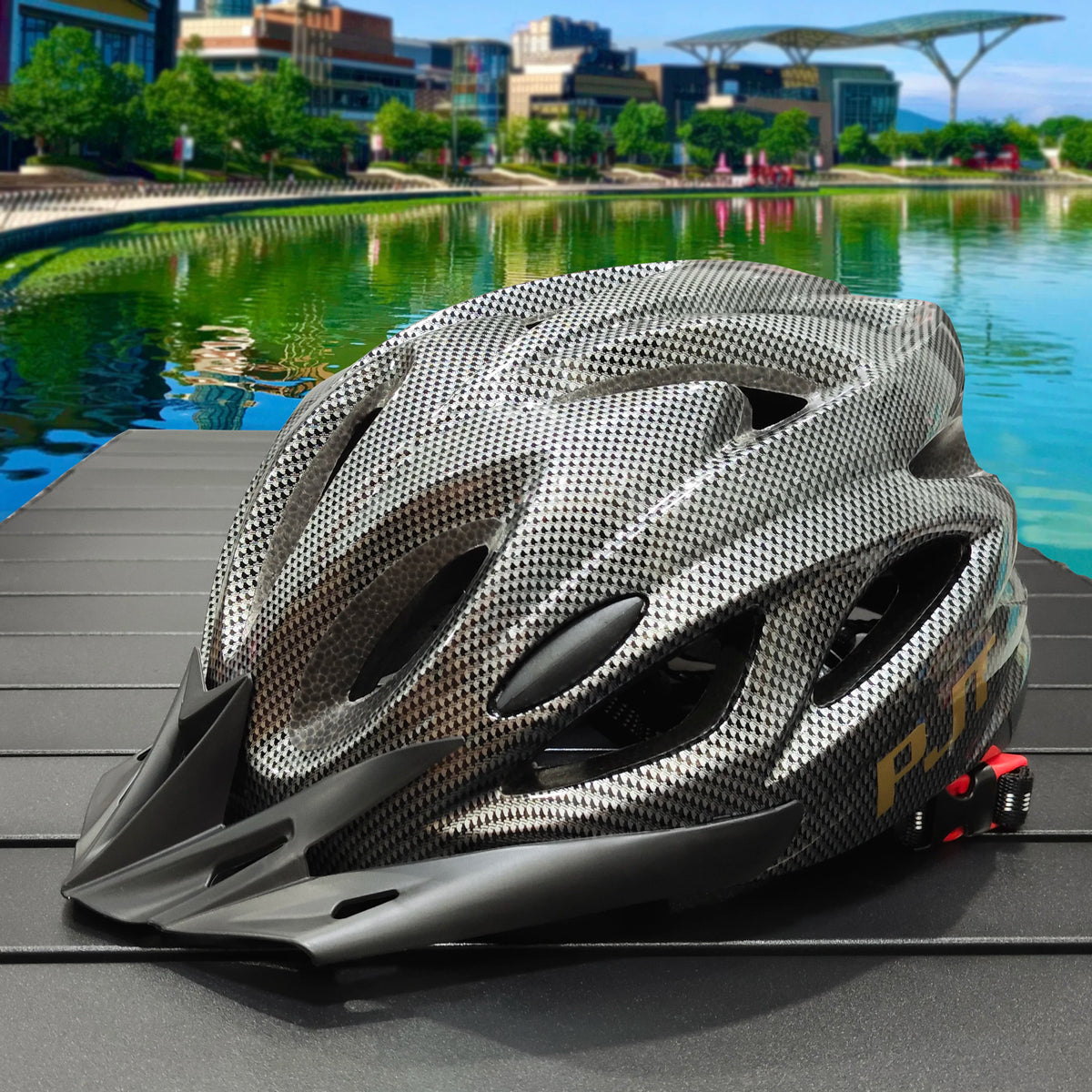 Lightweight Carbon Pattern Cycling Helmet – Breathable MTB Safety Gear