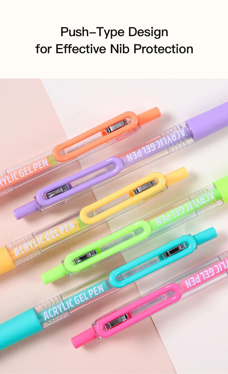 Acrylic Gel Pens – Retractable 0.7mm Tip for Student Painting and Writing