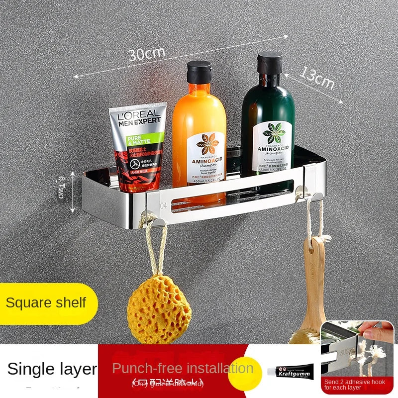 Stainless Steel Corner Shower Shelf – Wall Mounted Organizer for Bathroom Storage