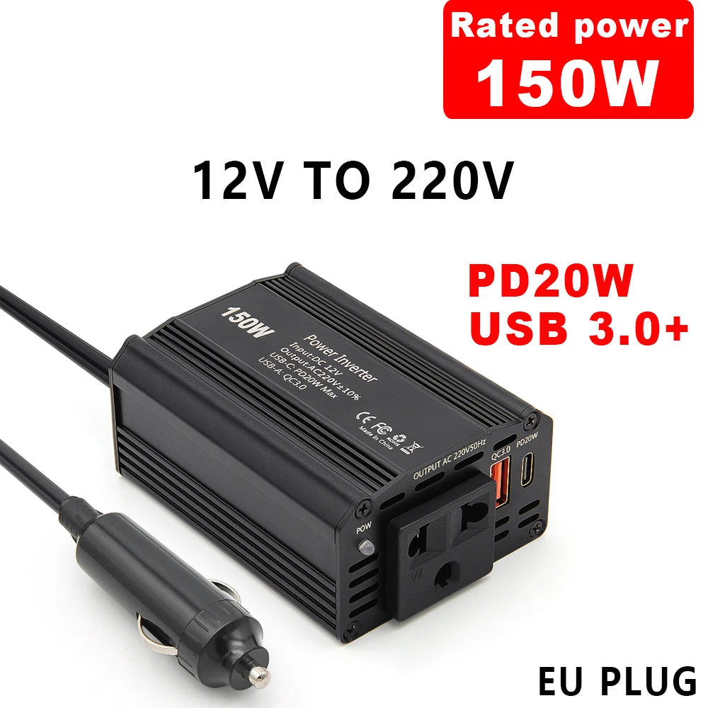 Car Power Inverter – 300W DC to AC Adapter for Road Trips and Travel