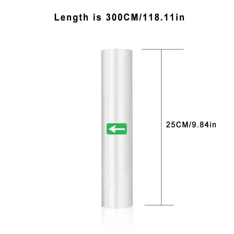 Vacuum Sealer Roll Bags – 300cm Food Storage for Kitchen Packaging