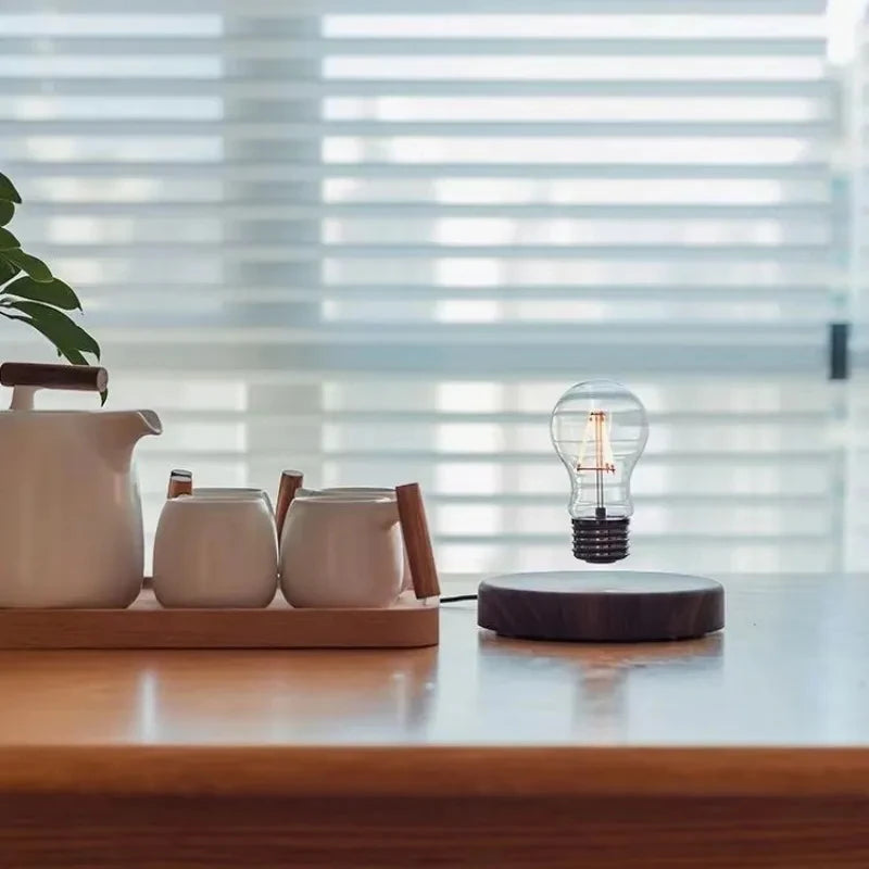 Magnetic Levitation LED Lamp – Floating Glass Bulb for Desk Decoration