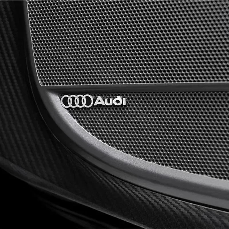 3D Aluminum Car Badge Emblems – Interior Audio Decoration for Audi Models