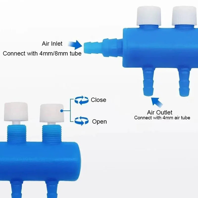 Aquarium Air Pump Valve – Multi-Way Flow Splitter for Fish Tank Aeration
