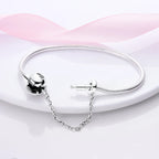 925 Sterling Silver Charm Bracelet – Adjustable Green Zircon for Birthday Gifts