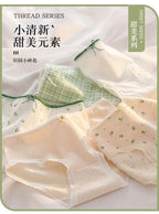 Floral Cotton Briefs – Breathable Women's Seamless Underwear for Daily Wear