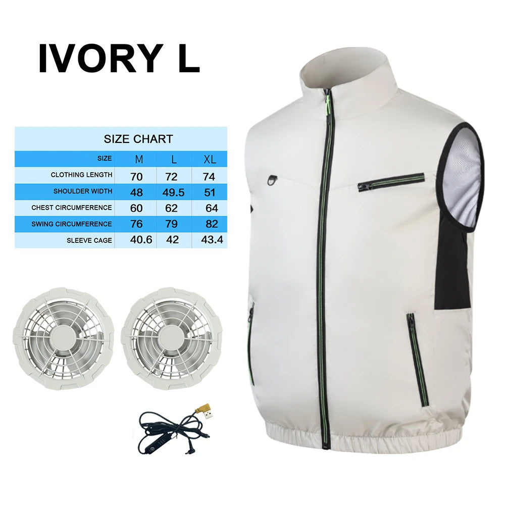 Cooling Fan Vest – Air Conditioned Heat Resistant Jacket for Outdoor Fishing Hiking