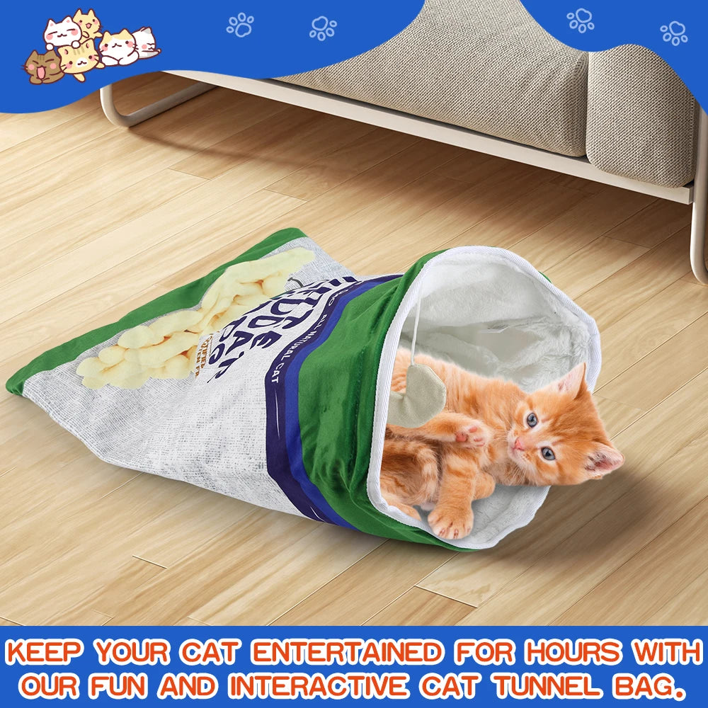Collapsible Halloween Cat Tunnel – Gourmet Pattern Interactive Pet Toy