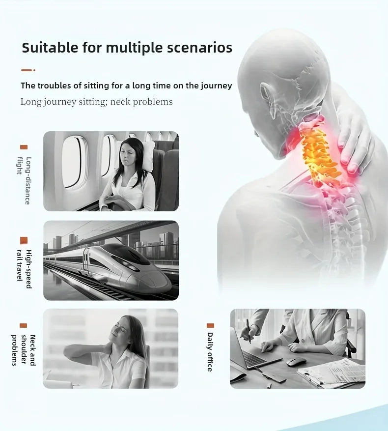 Portable Inflatable Travel Pillow – Ergonomic Neck and Waist Support for Flights