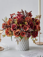 Silk Rose and Daisy Flower Bouquet – Artificial Floral Decor for Weddings