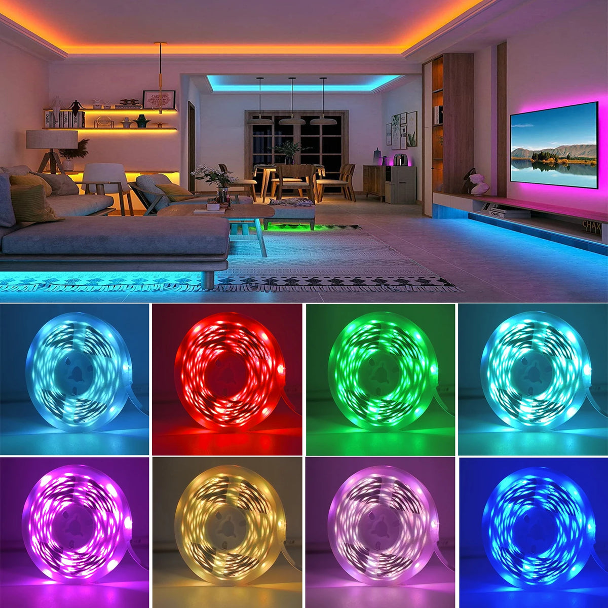 RGB LED Strip Light – Flexible App Controlled Tape for Bedroom Decoration