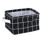 Foldable Cotton Linen Storage Basket – Small Desktop Organizer for Home