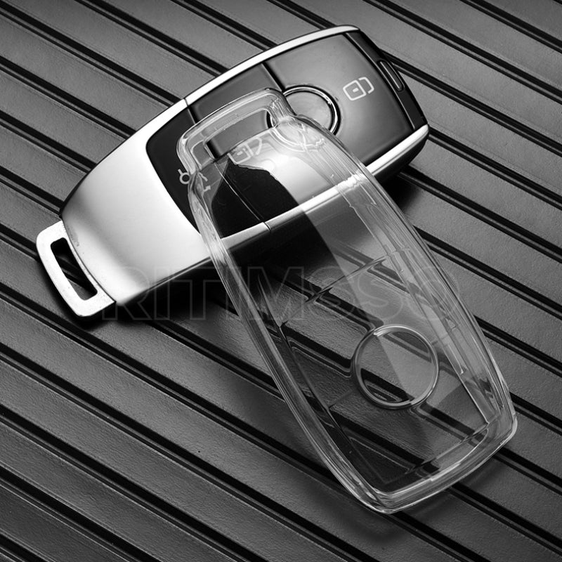 Transparent TPU Car Key Case – Protective Shell for Mercedes Benz Models
