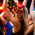 LED Feather Masquerade Mask – Glowing Venice Carnival Cosplay Costume
