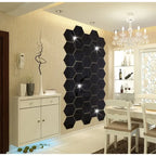 Hexagon Acrylic 3D Mirror Wall Stickers – Self-Adhesive Decor for Home