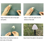 Mushroom Solar String Lights – LED Fairy Garden Decor for Outdoor Landscapes