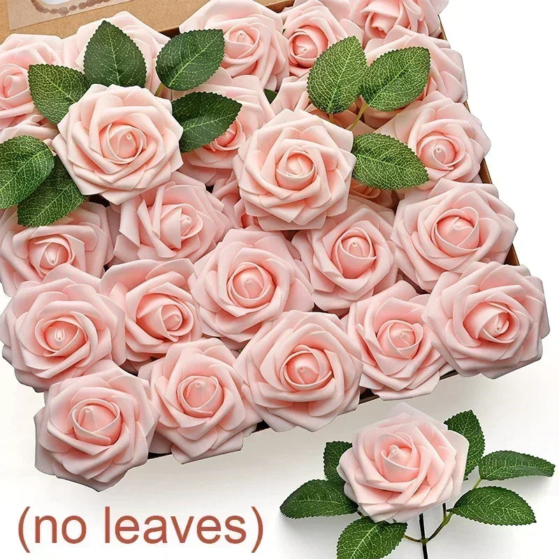 Artificial Foam Rose Heads – Realistic Silk Flowers for DIY Wedding Decor