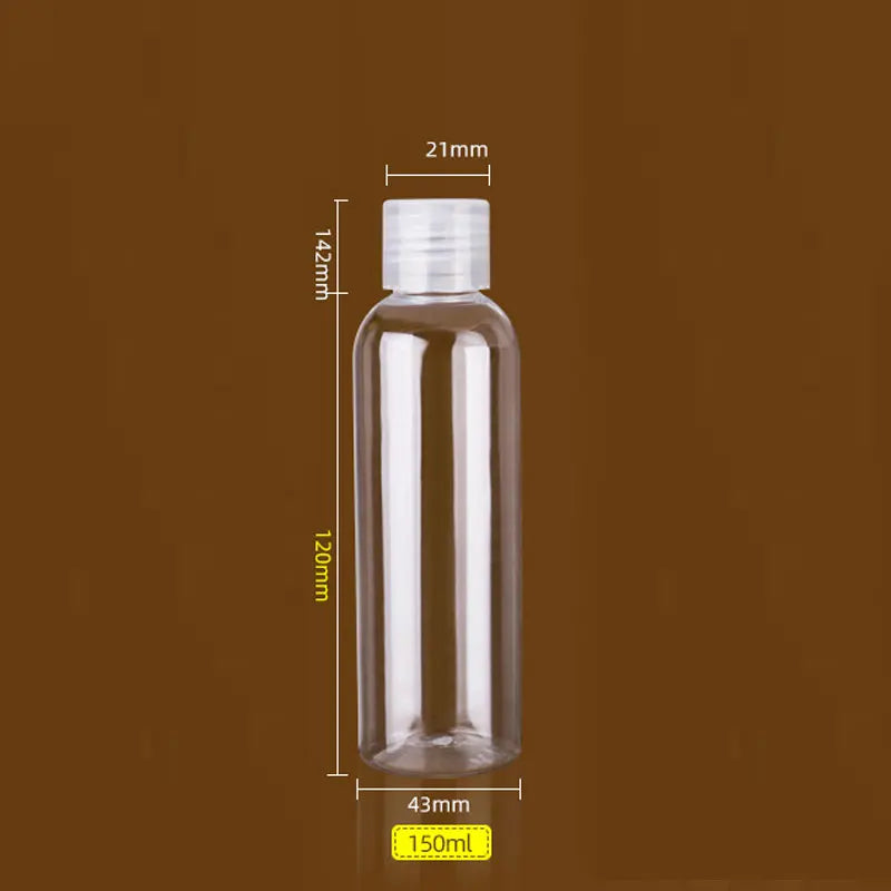 Clear PET Flip Lid Bottles – Travel Size Cosmetic Containers for Liquid Samples